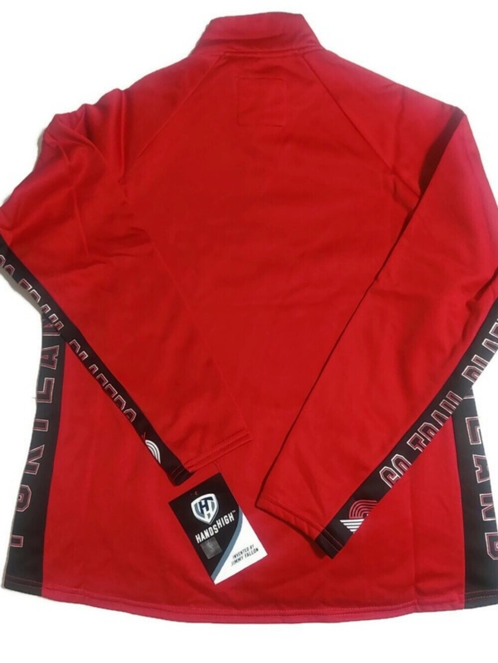 NBA Portland Trail Blazers Hands High MVP Quarter Zip Pullover Womens Size L Red - Picture 6 of 7